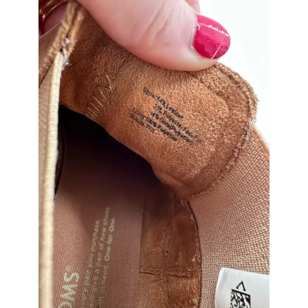 Toms Ella Chelsea Honey Leather Slip-on Ankle Boots Women's Size 9